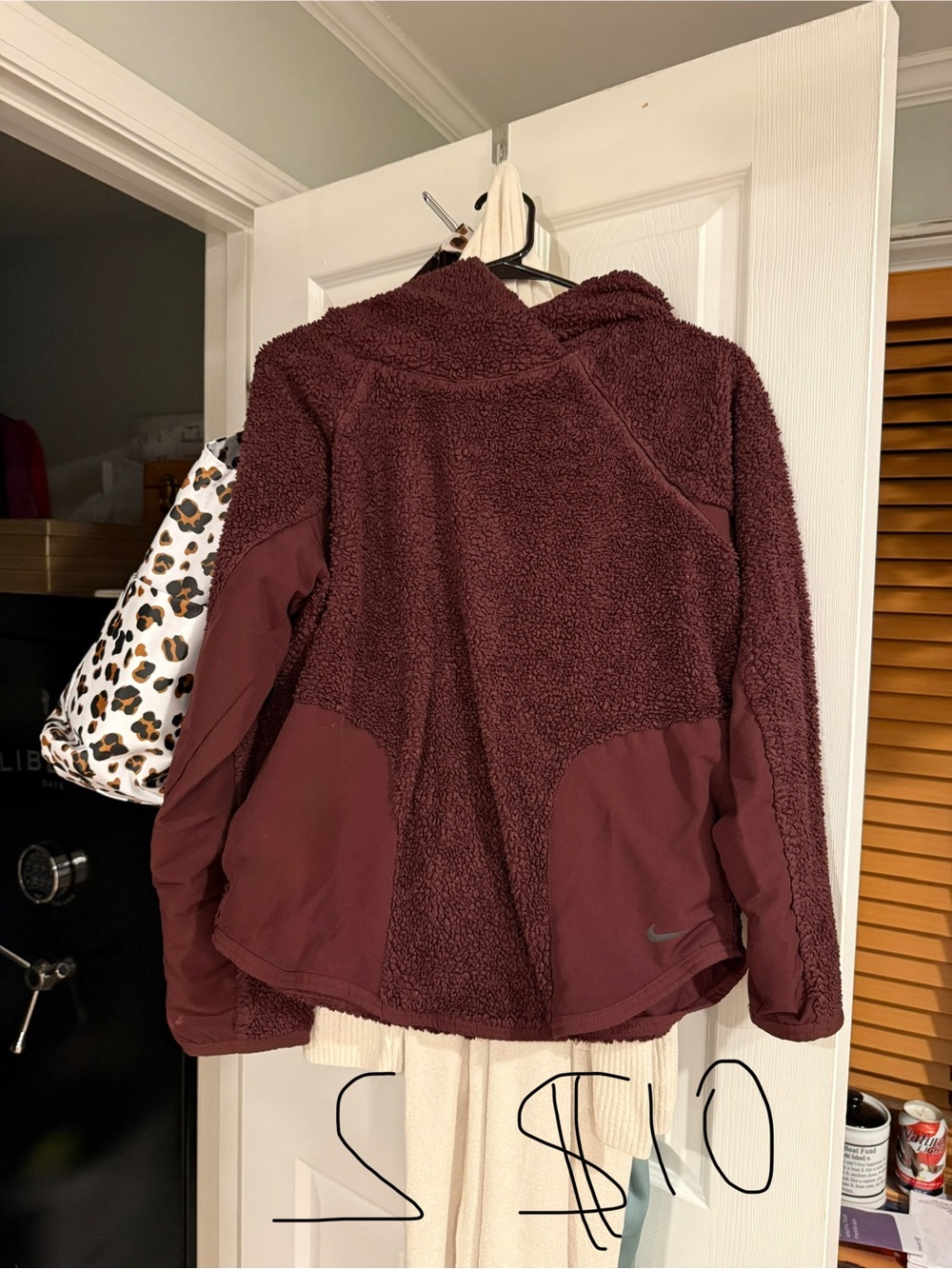 Nike Maroon Teddy Fleece Hooded Jacket